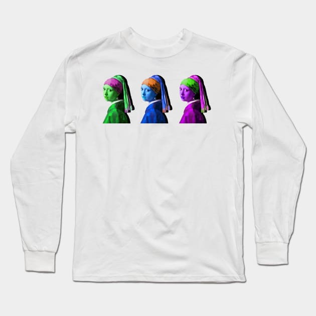 girl with a pearl earring Long Sleeve T-Shirt by denpoolswag